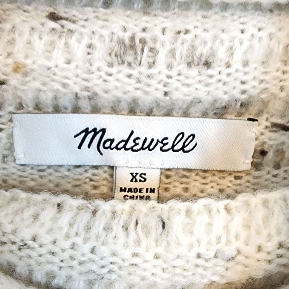 Madewell Donegal Belmont Minimalist Mock Neck Wool Blend Oversized Sweater SZ XS - Picture 3 of 9